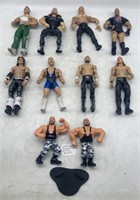 (JT) 10 WWE, WWF, & WCW Action Figures including