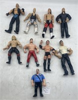 (JT) 9 WCW, WWE, & WWF Action Figures Including