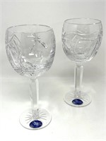 Pair of Dingle Crystal Wine Glass Water Balloon