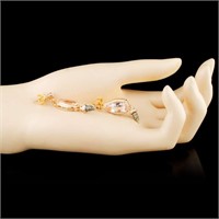 18K Gold Morganite 6.74ct & Diam Earrings 1.16ctw