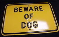 Heavy gauge steel Beware Of Dog sign