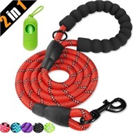 NEW RED Dog Leash Dog Poop Bag and 5 FT Strong Dog