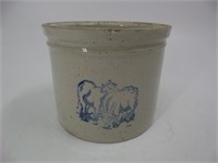 5 lb Butter Crock w/ Cow Decoration