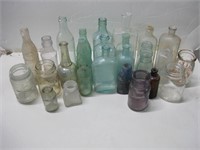 Assorted Vtg Glass Bottles Tallest 10"