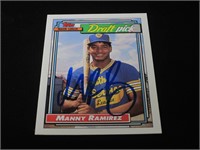 Manny Ramirez signed ROOKIE baseball card COA