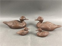 Lot Of Handcrafted Wooden Ducks