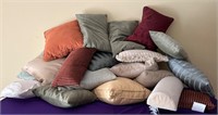 Large Assortment of Throw Pillows