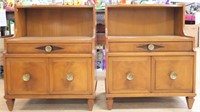 Pair Grosfeld House 1 drawer 2 door nightstands