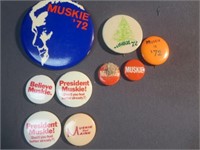 Presidential Buttons 9 Vintage Buttons