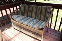 Rattan Love Seat with Cushion