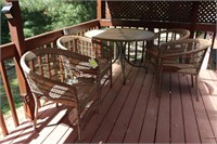 Rattan Round Table & 4 Chairs