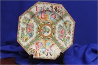 An Antique Chinese Rose Medallion Octagon Plate