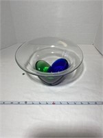 Glass Bowl with Colorful Design