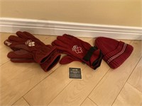 Red Olympic Gloves Sz L & Red Toque