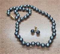 Night Court Hematite Necklace & Earring Set