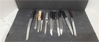 Lot of 11 kitchen knives