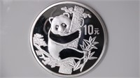 1987 China Panda 1ozt Silver .999
