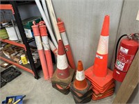 25 Witches Hats, 4 Safety Bollards, PVC Pipe