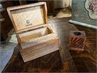 oak recipe box & paper clip holder