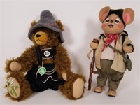 Hermann Bavarian Bear & Annalee hiker mouse