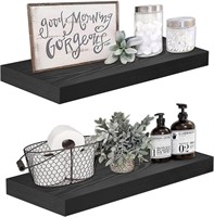 QEEIG Bathroom Shelves 24x9  Set of 2  Black