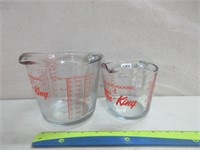 2 FIRE KING GLASS MEASURING CUPS