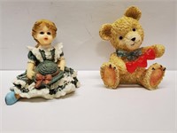 Little Girl Figure With A Teddy Bear