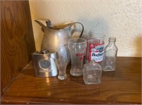 PITCHER, BEER GLASSES , MISC. GLASSES & FLASK