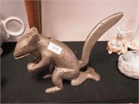 Iron squirrel nutcracker doorstop, 6" high