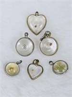 6 Vintage Good Luck Charms: Mustard Seed, Clover