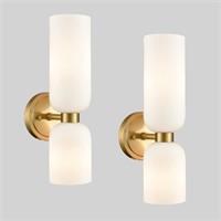 Gold Wall Sconces Set of Two 2 Light Modern Wall
