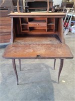 Late 19th C. Petite Secretary Queen Anne Desk