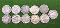 11pc SILVER US DIMES Pre-1965