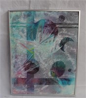 Framed acrylic "Shapes of Frost" 13 X 17" by Dawn