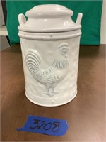 White rooster canister