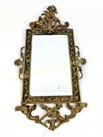 19TH C. BRONZE LADIES WALL MIRROR