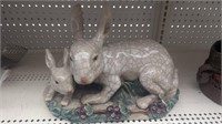 Vintage Jardinier Majolica Rabbit & Babe Pottery