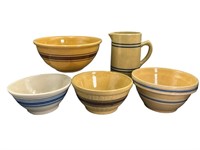 Stoneware Bowls, Weller, BUCKEYE Jug