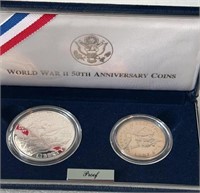 World War II 50th Anniversary Proof 2 Coin Set