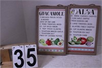 (2) Guacamole Plaques - (2) Salsa Plaques