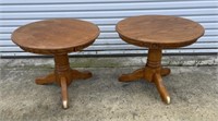 2 Wood Oval Living Room End Tables