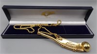 Acme Boatswain Pipe Gold Plated Whistle & Chain