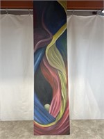 Painted canvas, dimensions are 14 x 54