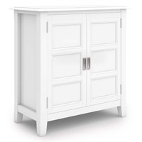 Solid Wood 30in. Wide Low Storage Cabinet  White