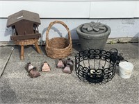 Water Fountain, Bird House, Baskets and More