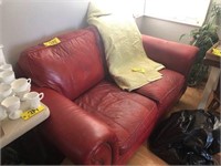 Red leather love seat (matches chair & ottoman)