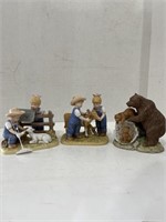 (2) "Denim Days" Homco and (1) Bear Figurines