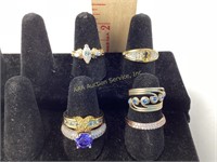 (6) sterling rings sizes 8, 9.25, 8, 7.5, 4.5.