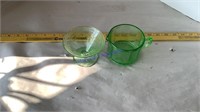 Green depression glassware