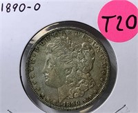 S - 1890-O MORGAN SILVER DOLLAR (T20)